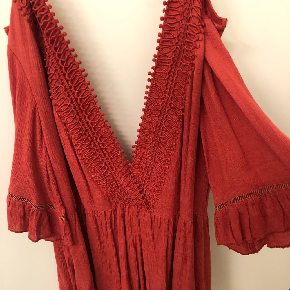 Short romper - rust color